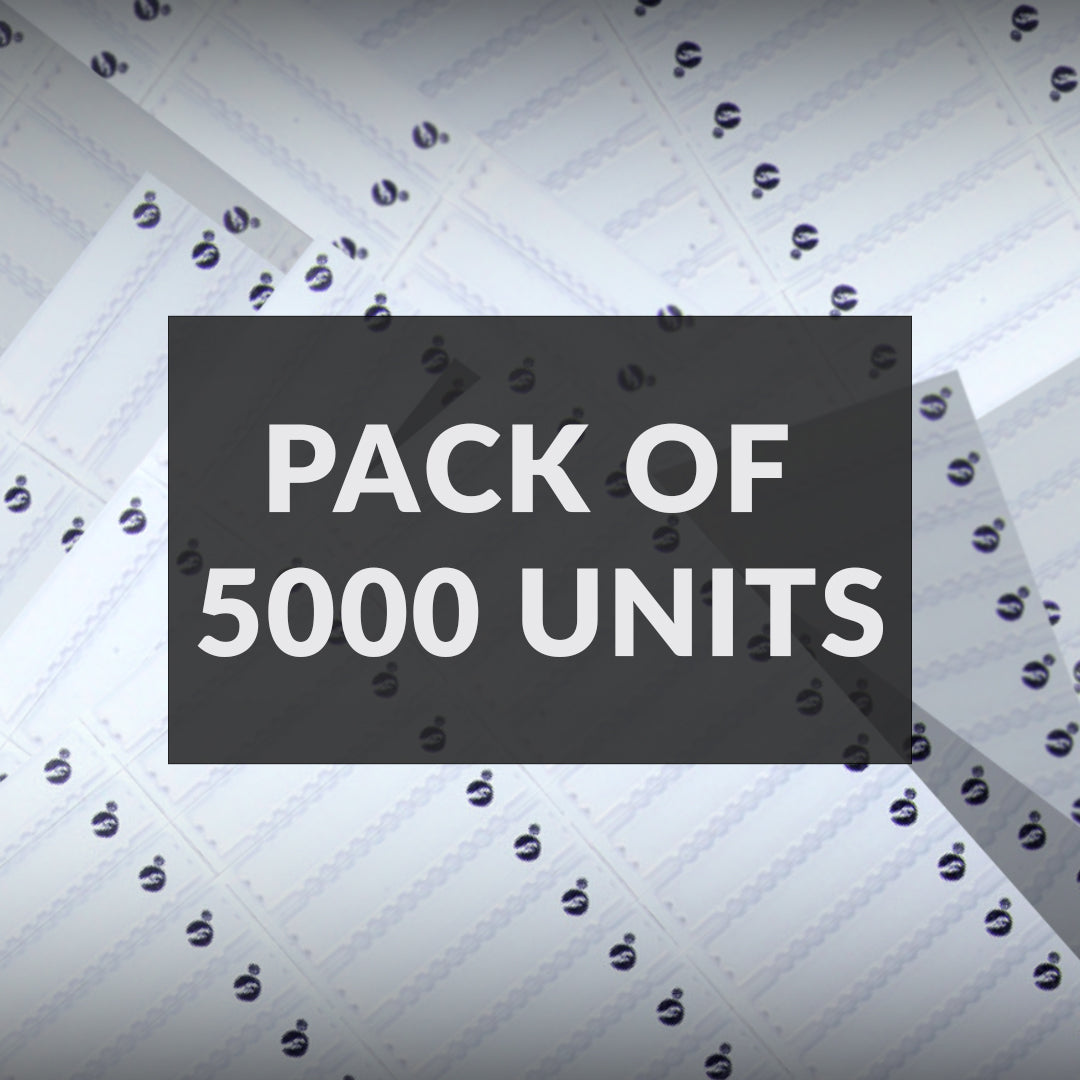 APX White Security Label – Pack of 5,000 units. Bulk pack offering high-quality anti-theft labels for retail security. Ideal for a wide range of products, ensuring efficient loss prevention across various industries.