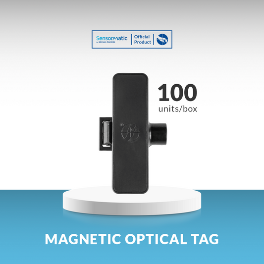 Magnetic Optical Tag – 100 units per box. High-quality anti-theft security tags using magnetic optical technology, ideal for protecting retail merchandise and ensuring effective loss prevention.