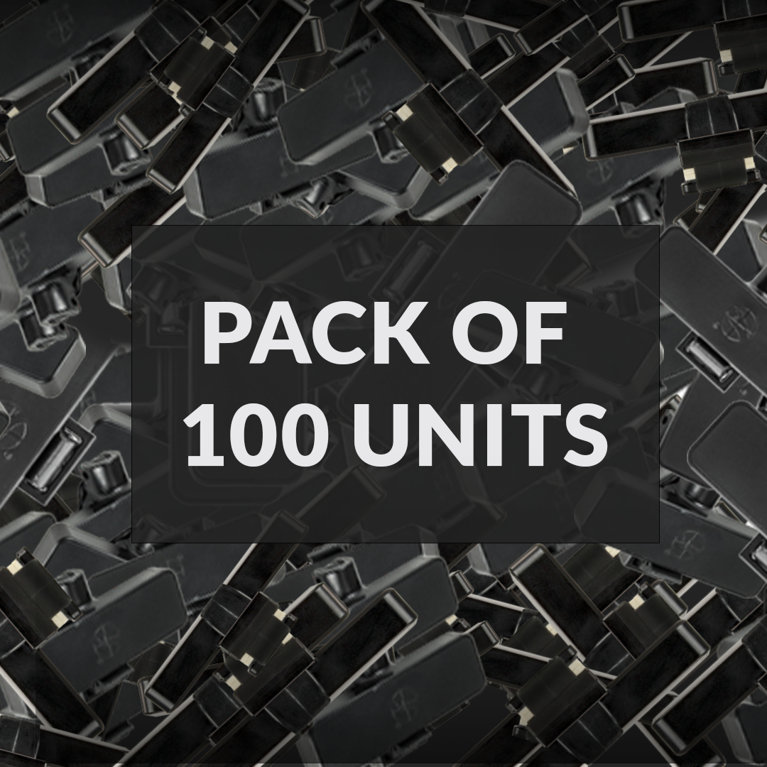Magnetic Optical Tag – Pack of 100 units. Bulk pack offering reliable anti-theft protection for eyewear and other small retail items, ensuring effective security with magnetic optical technology.