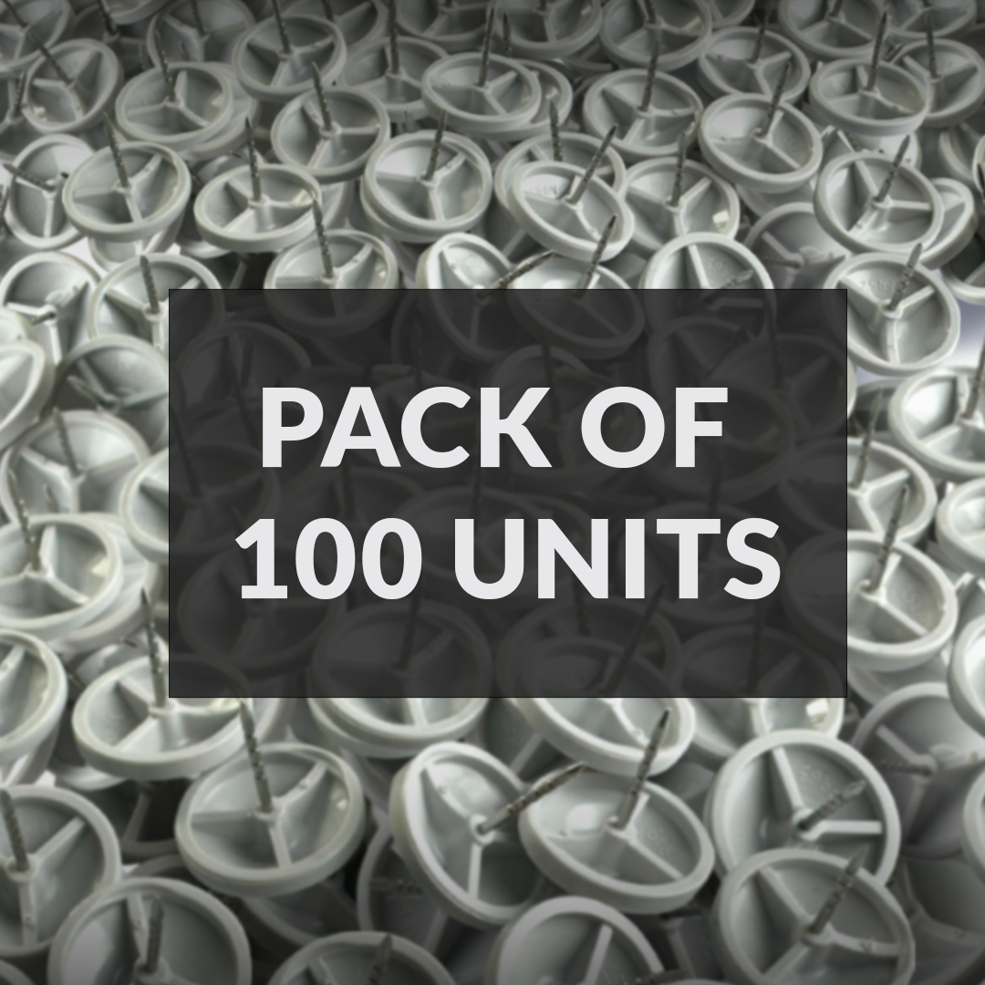 Supertag Gray Tack – Pack of 100 units. Bulk pack offering reliable and efficient anti-theft protection for a variety of retail products, ensuring easy application and secure attachment.