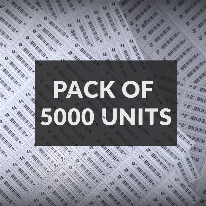 Pack of 5,000 Sensormatic VPL Barcode Security Labels displayed in bulk, ideal for retail anti-theft security and merchandise protection.