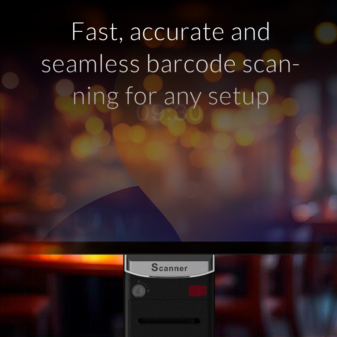 IMin Crane 1 Scanner in a restaurant setting, providing fast, accurate, and seamless barcode scanning for quick order processing and smooth POS integration.