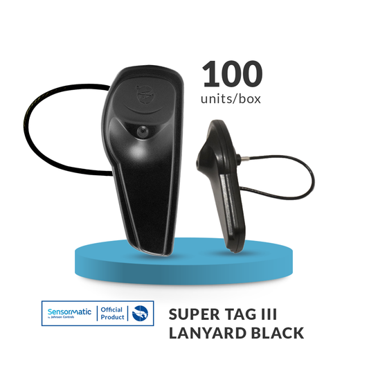 SuperTag III Integral Lanyard Black - Original Product Sensormatic