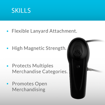 Ultra Tag Magnetic Lanyard (9kg) Black - Pack of 100 - Original Product Sensormatic