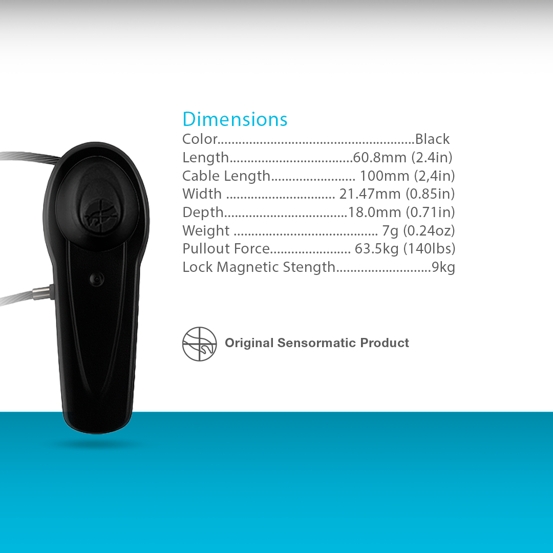 Ultra Tag Magnetic Lanyard (9kg) Black - Pack of 100 - Original Product Sensormatic