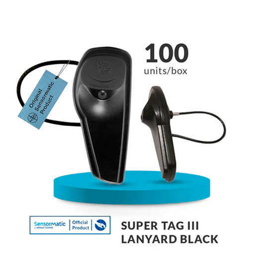 SuperTag III Integral Lanyard Black - Original Product Sensormatic