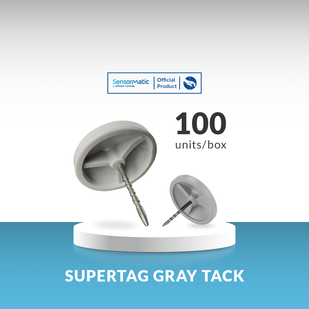 SuperTag Gray Tack - Magnetic AM/RFID - Pack of 100 - Original Product Sensormatic