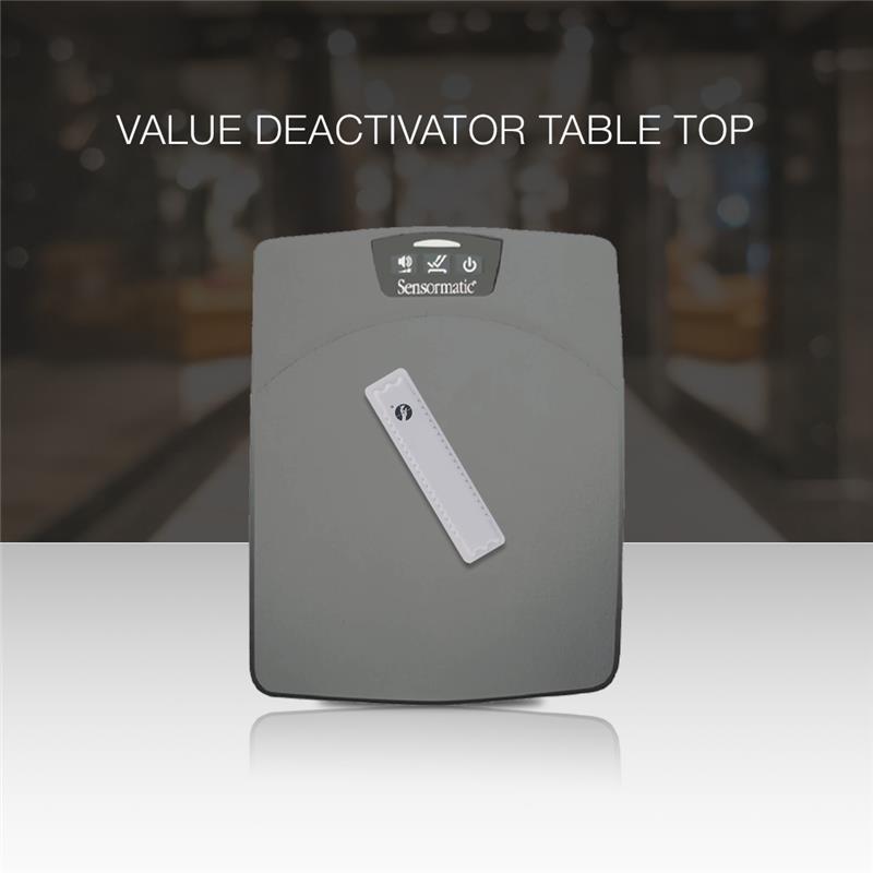 Value Deactivator Table Top with a Sensormatic Label