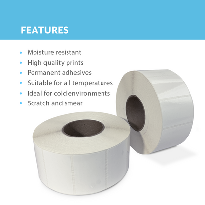 Sato SF 100 Thermal Transfer Synthetic Labels / High quality Labels for all-temperatures / Size: 3" x 2"