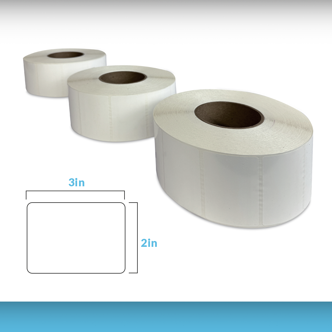 Sato SF 100 Thermal Transfer Synthetic Labels / High quality Labels for all-temperatures / Size: 3" x 2"