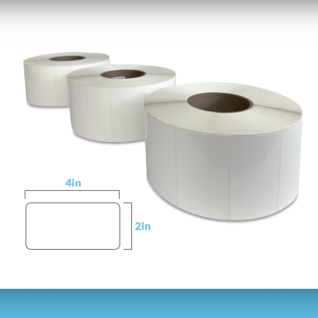 Sato SF 100 Thermal Transfer Synthetic Labels / High quality Labels for all-temperatures / Size: 4" x 2"