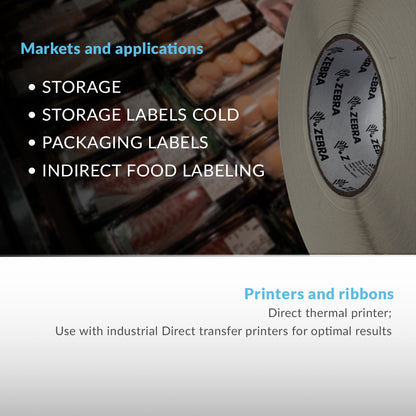 Zebra PolyPro 4000D Direct Thermal Labels / High quality Labels for all-temperatures / Size: 3" x 3"