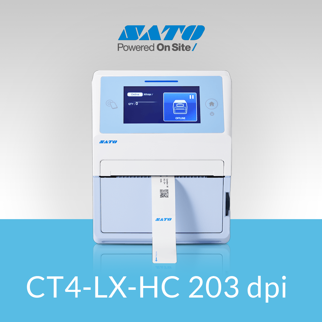 SATO CT4-LX-HC 203 dpi compact thermal label printer front view
