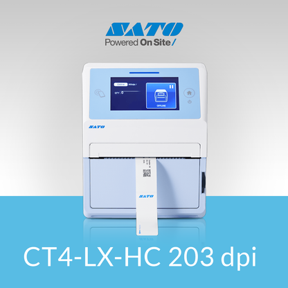 SATO CT4-LX-HC 203 dpi compact thermal label printer front view