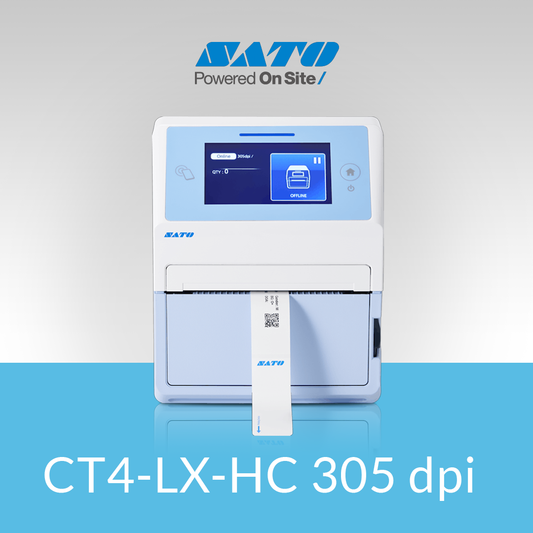 SATO CT4-LX-HC 305 dpi compact thermal label printer front view