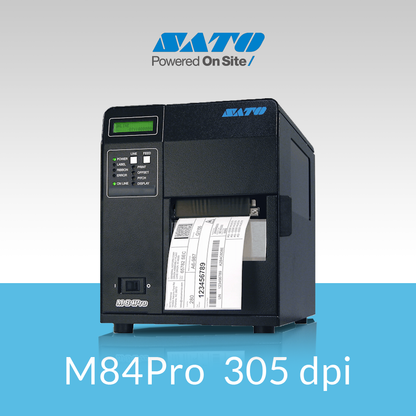 SATO M84Pro 305 dpi compact thermal label printer front view