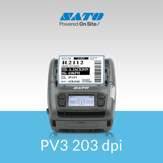 SATO PV3 203 dpi label printer compact thermal barcode printing
