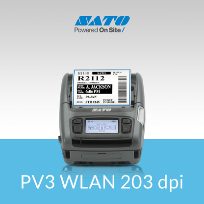 SATO PV3 WLAN 203 dpi compact thermal label printer for barcode printing