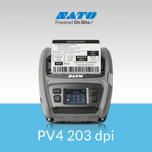 SATO PV4 203 dpi compact thermal label printer for barcode printing