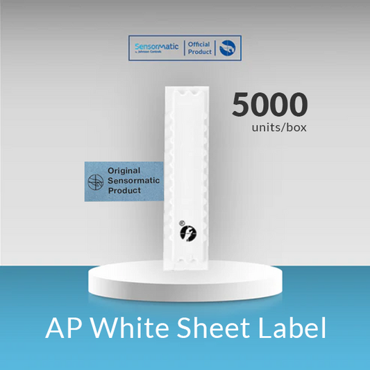 Sensormatic Advanced Performance (AP) AM adhesive security label delivering reliable anti-theft protection for retail merchandise.