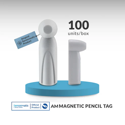 Sensormatic pencil hard security tag featuring a modern, tamper-resistant design for apparel and delicate retail merchandise.