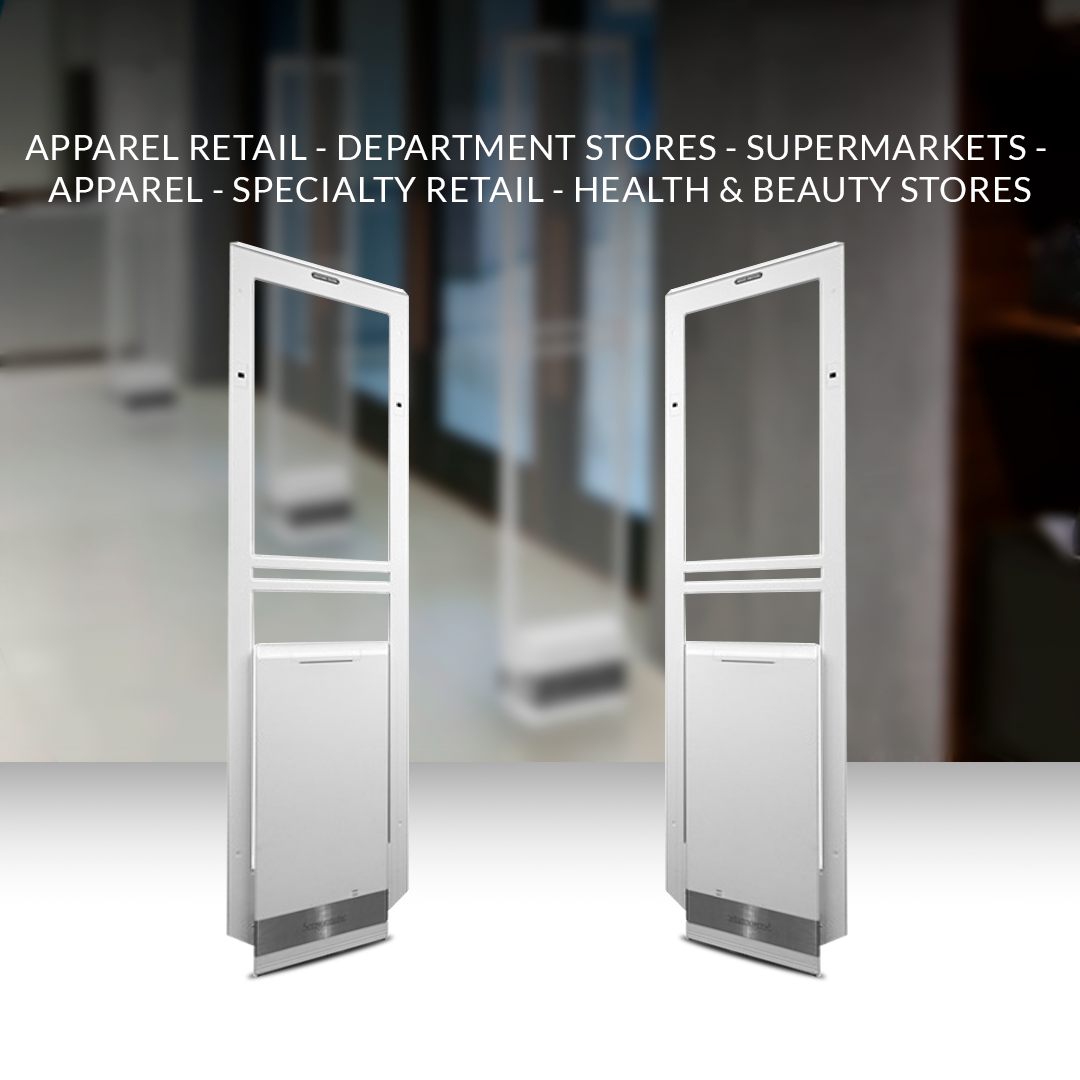 Advanced electronic Synergy pedestal equipped with metal-foil detection to prevent organized retail crime.