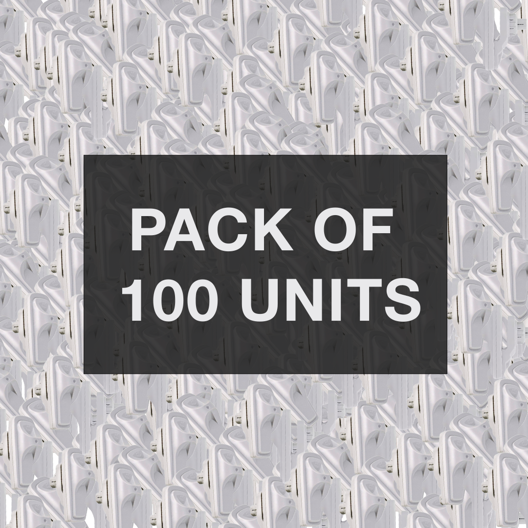 Bulk pack of 100 InFuzion SuperTag 4 units, a professional EAS solution for retail inventory control.