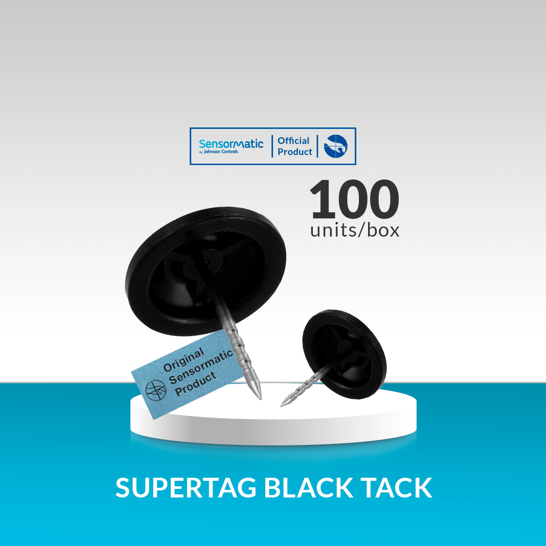 Sensormatic SuperTag hard security tag providing maximum anti-theft protection for retail apparel.