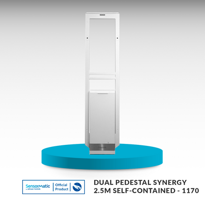 Sensormatic Synergy 2.5m self-contained EAS pedestal for wide retail store entrance security and loss prevention.